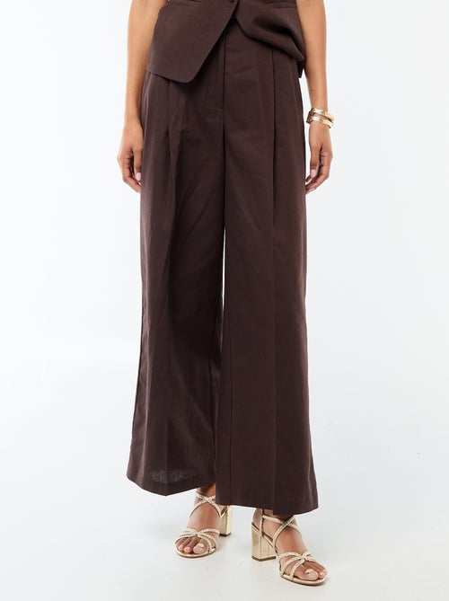 Pantalón ancho de ceremonia en mezcla de lino - Kiabi