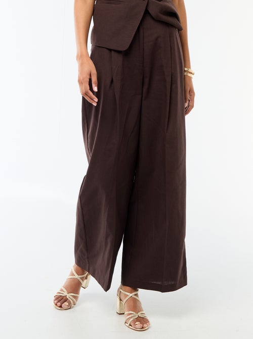 Pantalón ancho de ceremonia en mezcla de lino - Kiabi