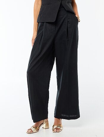 Pantalón ancho de ceremonia en mezcla de lino