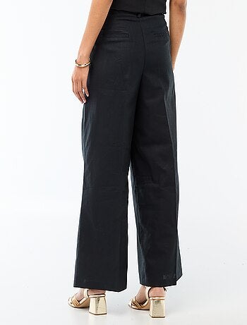 Pantalón ancho de ceremonia en mezcla de lino