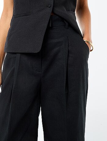 Pantalón ancho de ceremonia en mezcla de lino