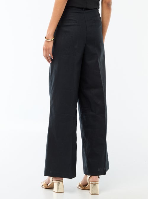 Pantalón ancho de ceremonia en mezcla de lino - Kiabi