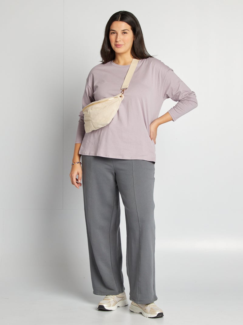 Pantalón ancho de chándal ligero GRIS Tallas grandes Mujer