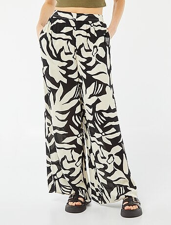 Pantalón ancho de crepé
