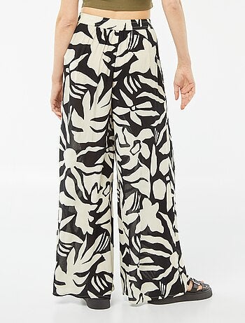 Pantalón ancho de crepé