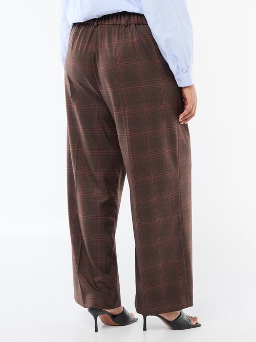 Pantalón ancho de cuadros - Kiabi