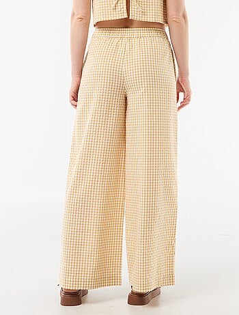 Pantalón ancho de cuadros Vichy