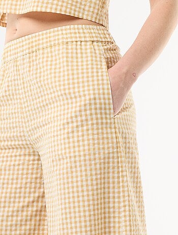 Pantalón ancho de cuadros Vichy