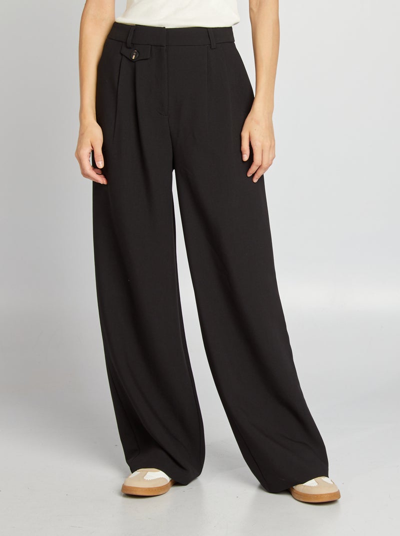 Pantalón ancho de de traje negro - Kiabi