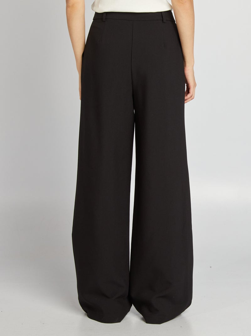 Pantalón ancho de de traje negro - Kiabi