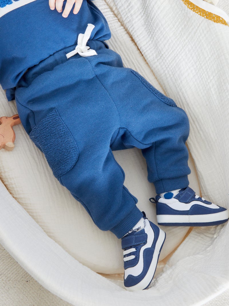 Pantalón ancho de felpa AZUL - Kiabi