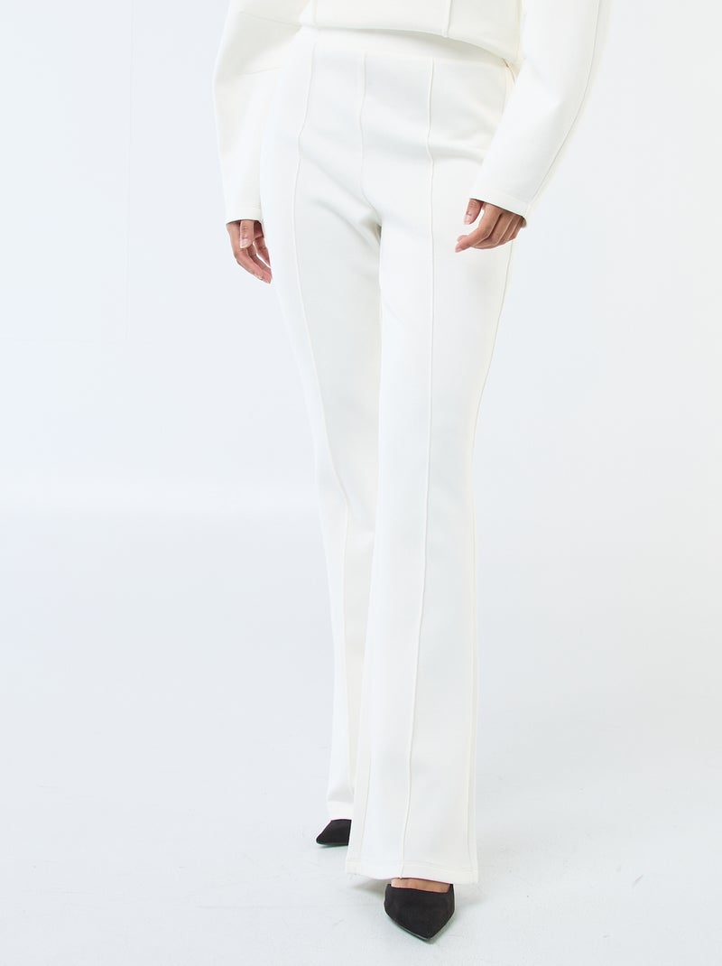 Pantalón ancho de felpa ligera Blanco - Kiabi