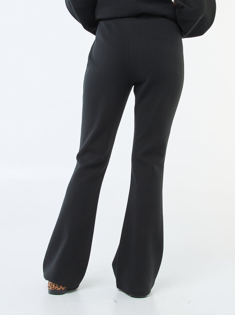 Pantalón ancho de felpa ligera Negro - Kiabi