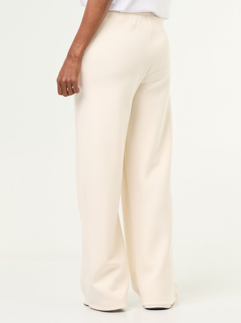 Pantalón ancho de forro polar Beige - Kiabi