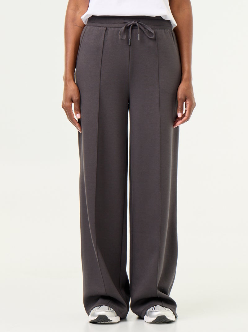 Pantalón ancho de forro polar Gris oscuro - Kiabi