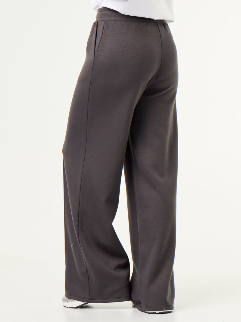 Pantalón ancho de forro polar Gris oscuro - Kiabi