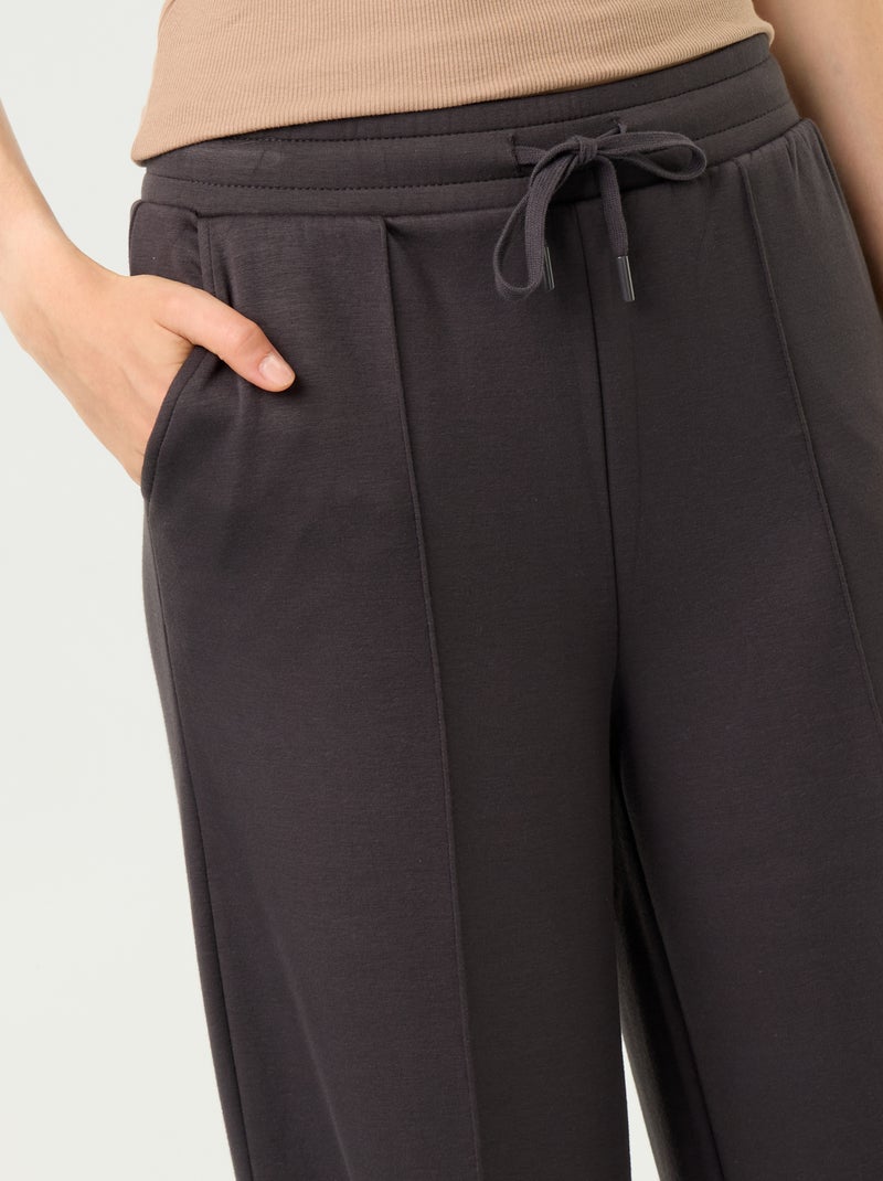 Pantalón ancho de forro polar Gris oscuro - Kiabi