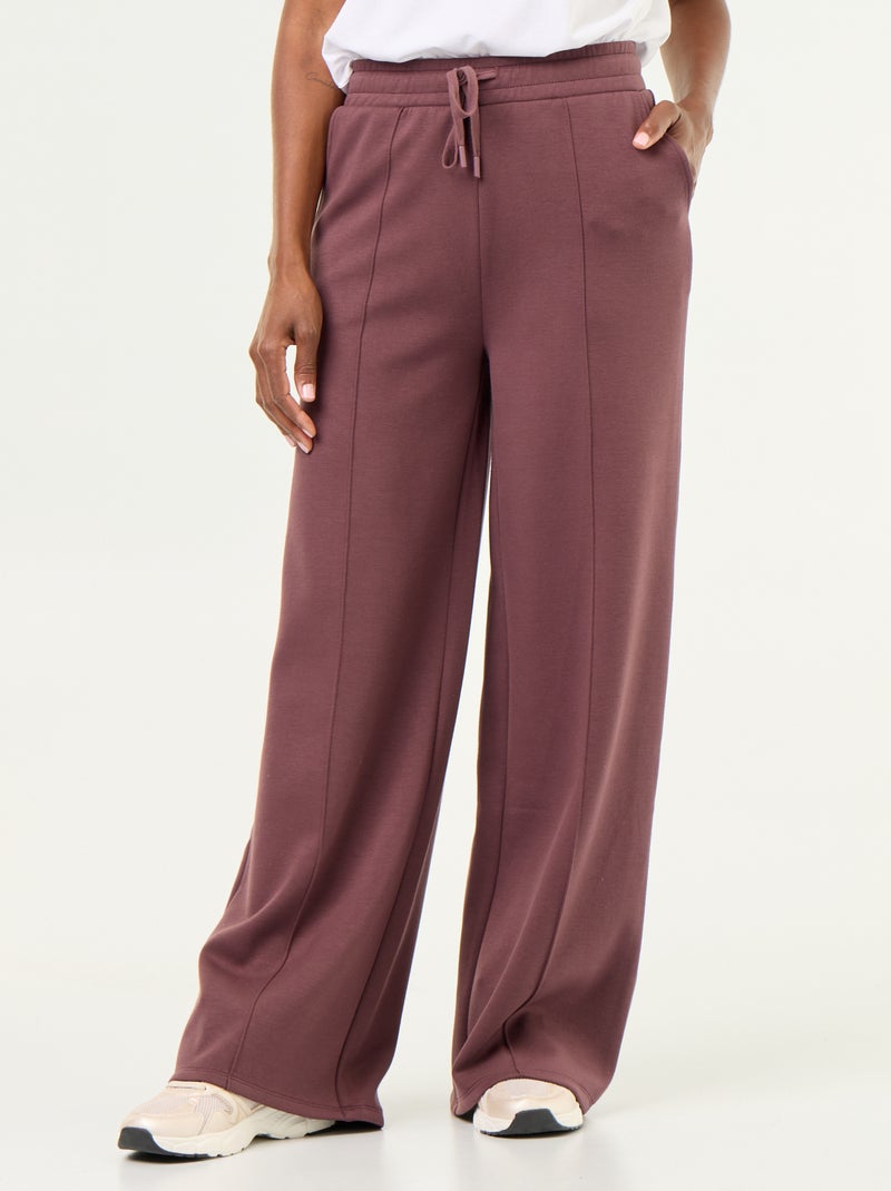 Pantalón ancho de forro polar Purpura - Kiabi