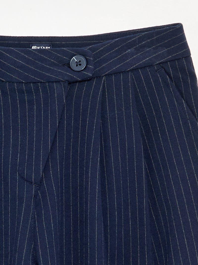 Pantalón ancho de franela Azul - Kiabi