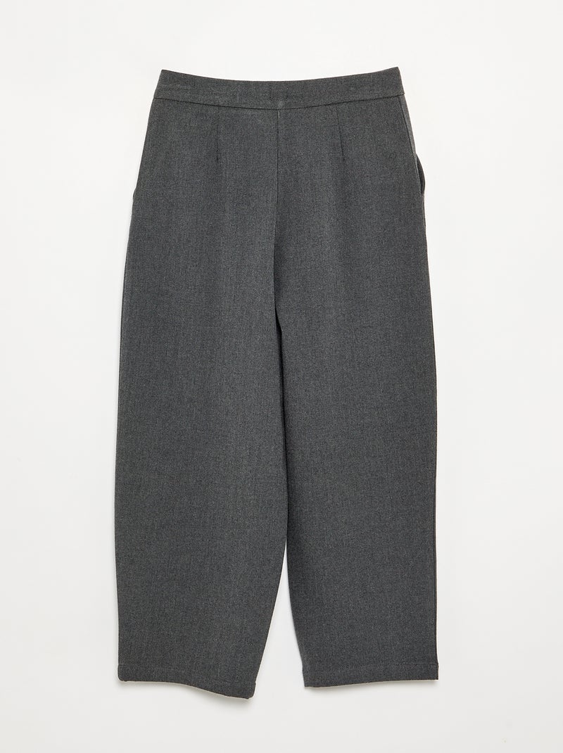 Pantalón ancho de franela Gris - Kiabi