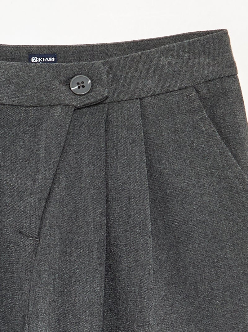 Pantalón ancho de franela Gris - Kiabi