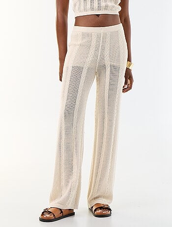 Pantalón ancho de ganchillo