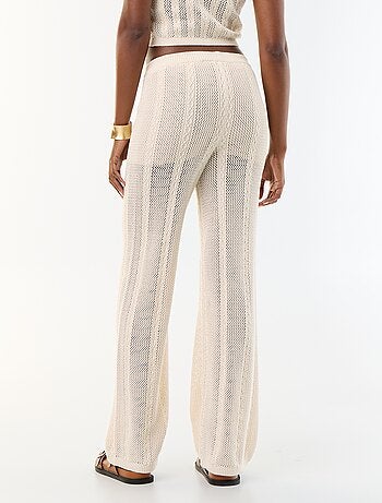 Pantalón ancho de ganchillo