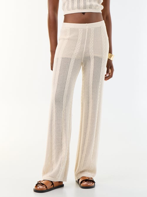 Pantalón ancho de ganchillo - Kiabi