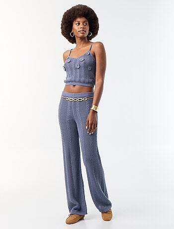 Pantalón ancho de ganchillo