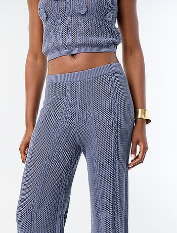 Pantalón ancho de ganchillo