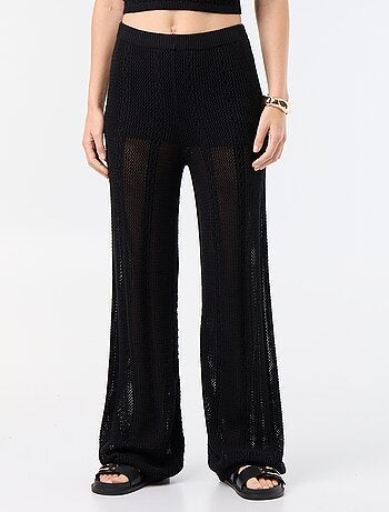 Pantalón ancho de ganchillo