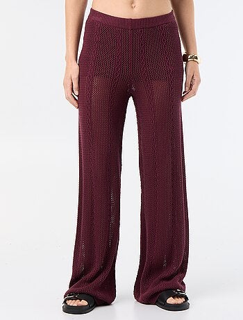 Pantalón ancho de ganchillo