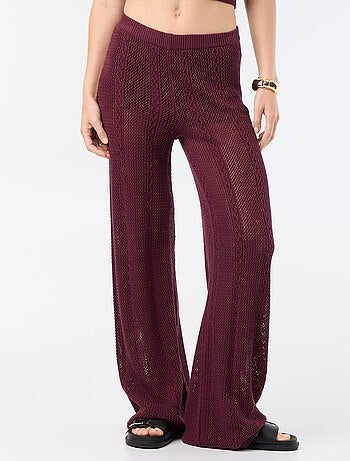 Pantalón ancho de ganchillo