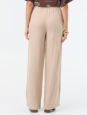 Pantalón ancho de gasa de algodón