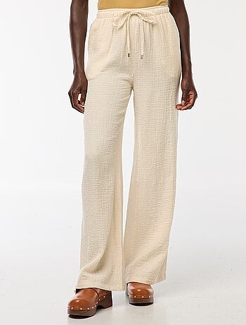 Pantalón ancho de gasa de algodón