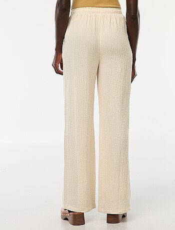 Pantalón ancho de gasa de algodón