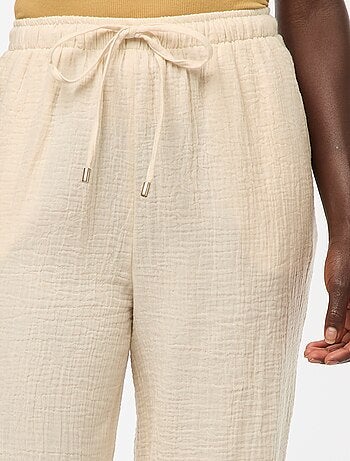 Pantalón ancho de gasa de algodón