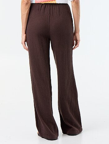 Pantalón ancho de gasa de algodón