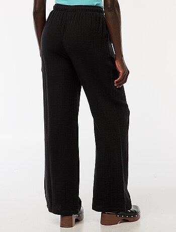 Pantalón ancho de gasa de algodón