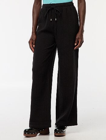 Pantalón ancho de gasa de algodón