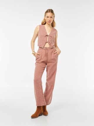 Pantalón ancho de gasa de algodón