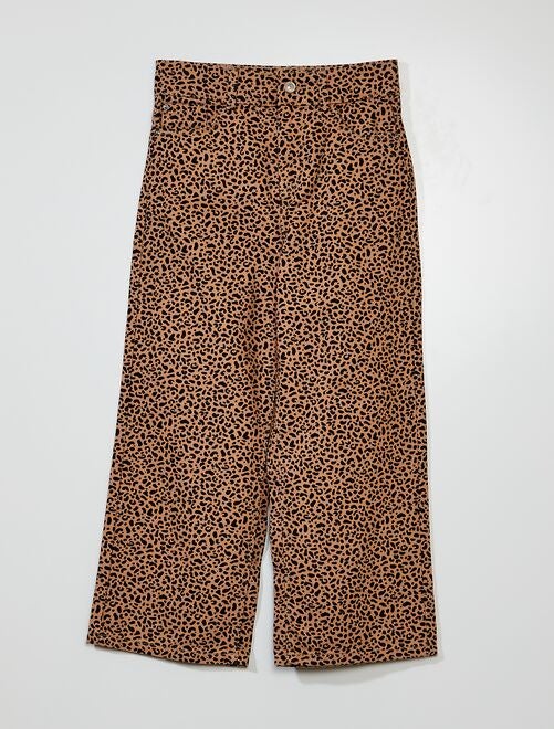 Pantalón ancho de leopardo - Kiabi