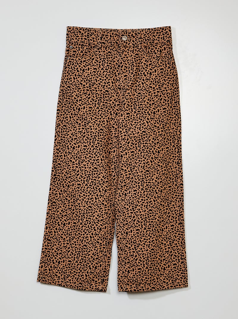 Pantalón ancho de leopardo BEIGE - Kiabi