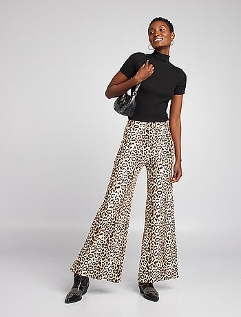 Pantalón ancho de leopardo