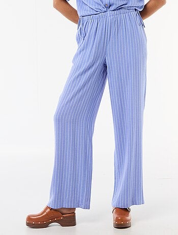 Pantalón ancho de lino mezclado