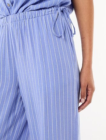 Pantalón ancho de lino mezclado