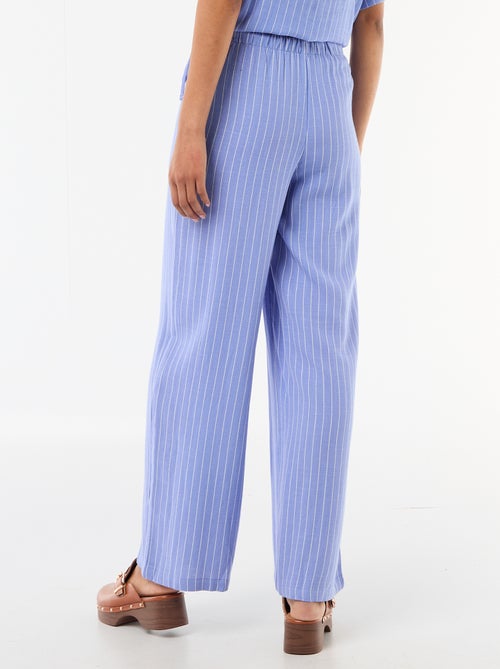 Pantalón ancho de lino mezclado - Kiabi