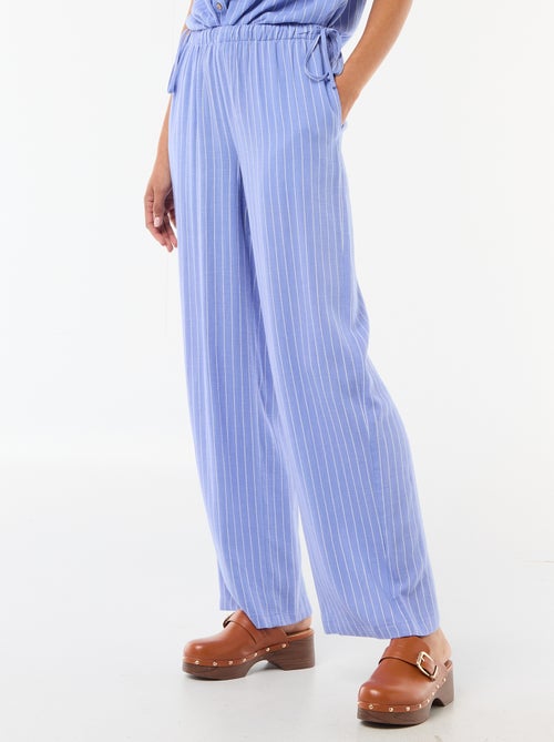 Pantalón ancho de lino mezclado - Kiabi