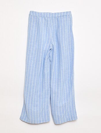 Pantalón ancho de lino mezclado