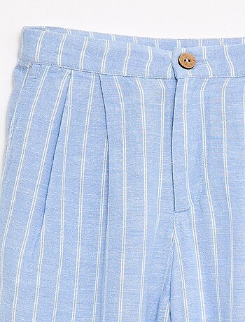 Pantalón ancho de lino mezclado